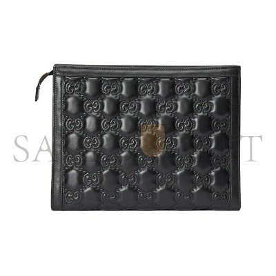 GUCCI GG MATELASSÉ LEATHER POUCH 723780 (10*7.5*2cm)